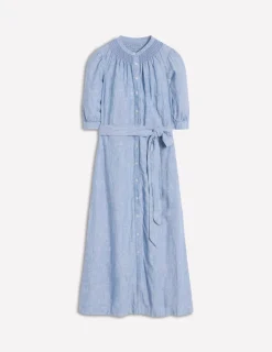 Kleider & Jumpsuits | Midi | Boden Ada Midikleid aus Leinen-Graublau Chambray GraublauChambray