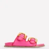 Flache Schuhe | Sandalen | Boden Alberta Sandalen mit Fußbett- Festivalrosa/Briefkastenrot