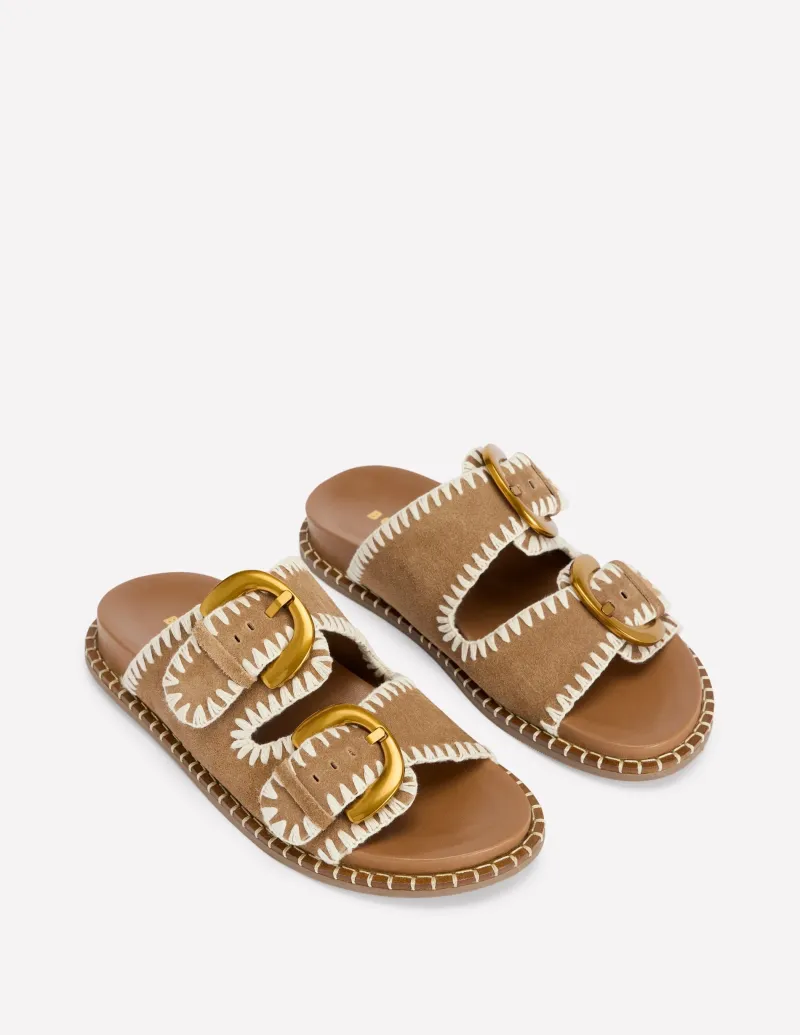 Flache Schuhe | Sandalen | Boden Alberta Sandalen mit Fußbett- Hellbraun