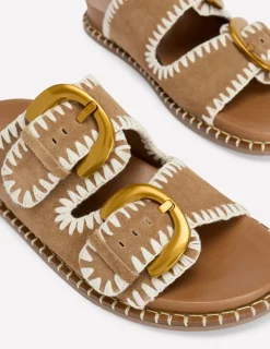 Flache Schuhe | Sandalen | Boden Alberta Sandalen mit Fußbett- Hellbraun