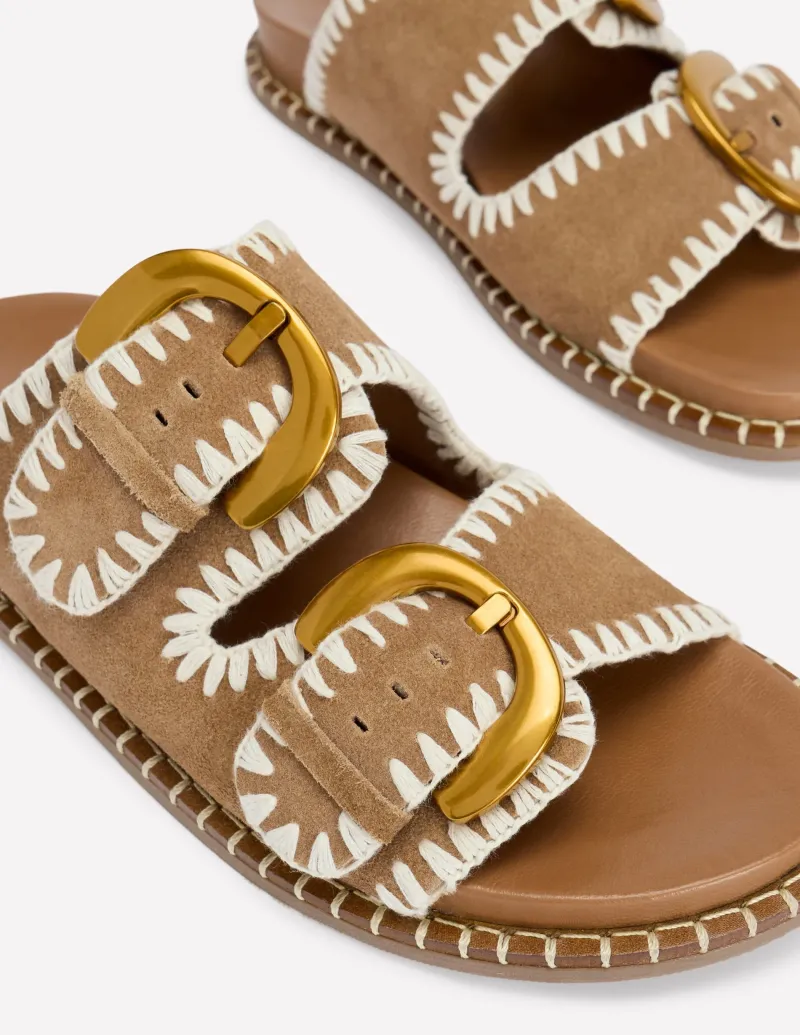 Flache Schuhe | Sandalen | Boden Alberta Sandalen mit Fußbett- Hellbraun