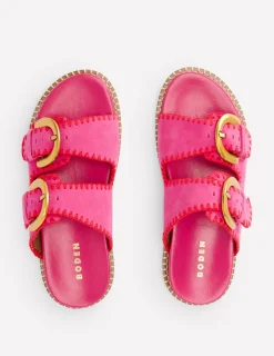 Flache Schuhe | Sandalen | Boden Alberta Sandalen mit Fußbett- Festivalrosa/Briefkastenrot