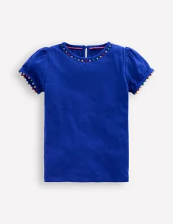 Oberteile & T-shirts | Boden Ali T-Shirt mit Puffärmeln und Bommelbesatz-Leuchtendes Blau LeuchtendesBlau