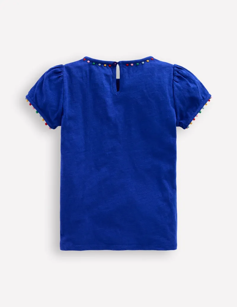 Oberteile & T-shirts | Boden Ali T-Shirt mit Puffärmeln und Bommelbesatz-Leuchtendes Blau LeuchtendesBlau