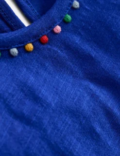 Oberteile & T-shirts | Boden Ali T-Shirt mit Puffärmeln und Bommelbesatz-Leuchtendes Blau LeuchtendesBlau
