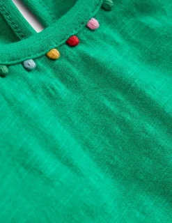 Oberteile & T-shirts | Boden Ali T-Shirt mit Puffärmeln und Bommelbesatz-Helles Smaragdgrün HellesSmaragdgrün