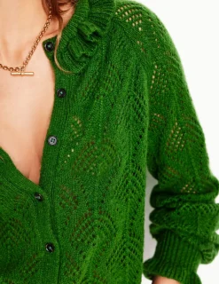 Pullover & Strickjacken | Boden Alice Flauschige Strickjacke mit Ziernaht- Promenadengrün