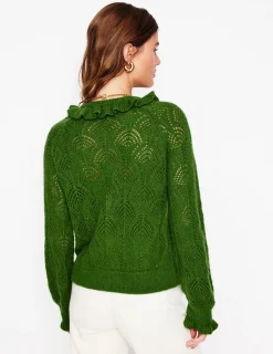Pullover & Strickjacken | Boden Alice Flauschige Strickjacke mit Ziernaht- Promenadengrün
