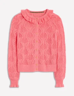 Pullover & Strickjacken | Boden Alice Flauschige Strickjacke mit Ziernaht- Lachsrosa