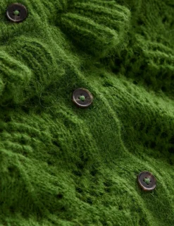 Pullover & Strickjacken | Boden Alice Flauschige Strickjacke mit Ziernaht- Promenadengrün