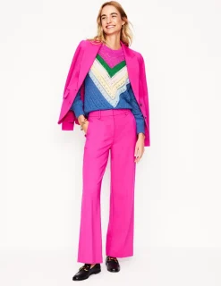 Pullover & Strickjacken | Boden Alice Flauschiger Raglanpullover-Blau und Rosa Chevron BlauundRosaChevron
