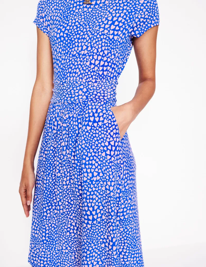Kleider & Jumpsuits | Knielang | Boden Amelie Jerseykleid-Galerie-Blau, Paisley-Herz Galerie-Blau,Paisley-Herz