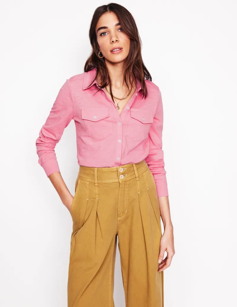 Hemden | T-shirts & Tops | Boden Amy Jersey-Hemd-Aristocratic Blue AristocraticBlue