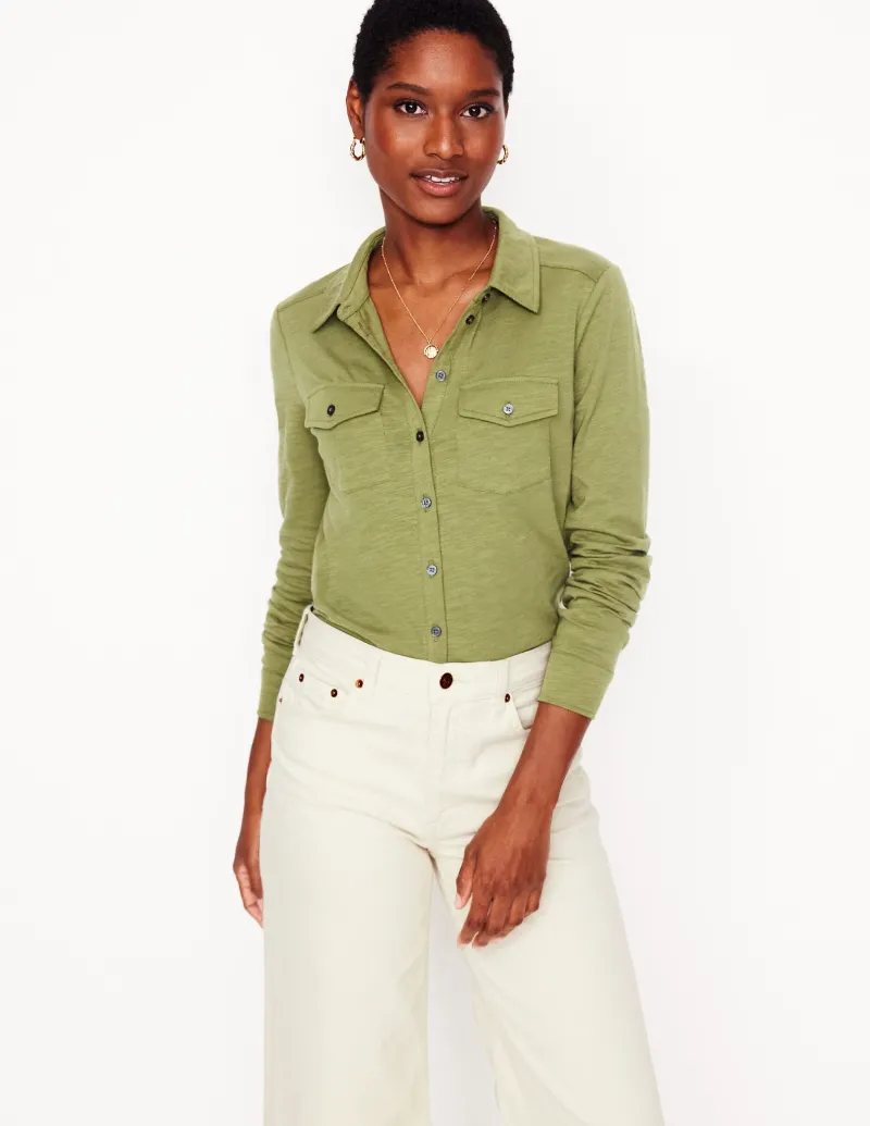 Hemden | T-shirts & Tops | Boden Amy Jersey-Hemd-Sanftes Olivgrün SanftesOlivgrün