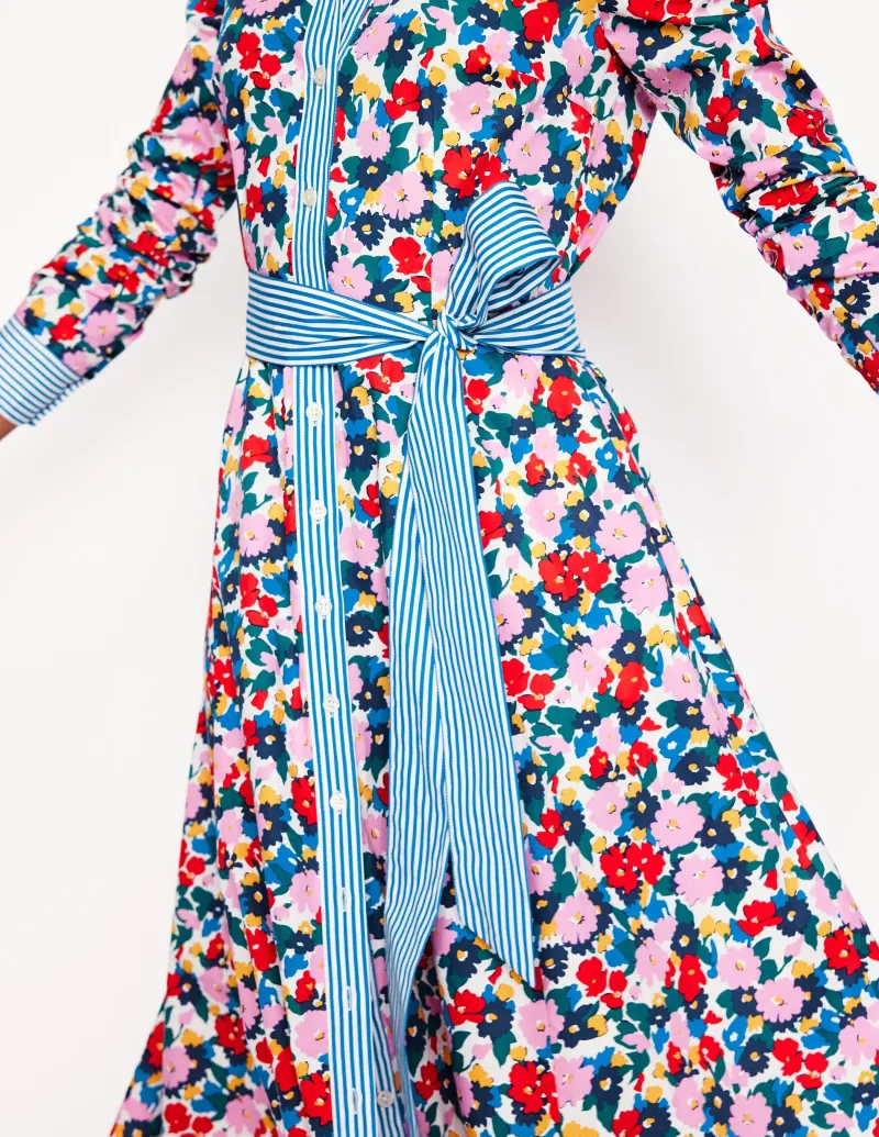 Kleider & Jumpsuits | Midi | Boden Amy Midi-Hemdblusenkleid aus Baumwolle-Bunt, Malerische Wiese Bunt,MalerischeWiese