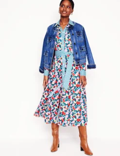 Kleider & Jumpsuits | Midi | Boden Amy Midi-Hemdblusenkleid aus Baumwolle-Bunt, Malerische Wiese Bunt,MalerischeWiese