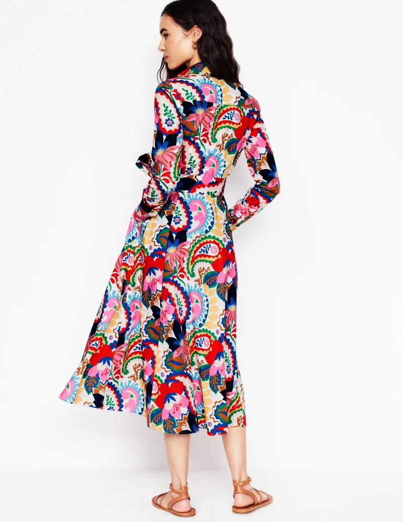Kleider & Jumpsuits | Kleider In Petite | Boden Amy Midi-Hemdblusenkleid aus Baumwolle-Naturweiß, Botanik-Paisley Naturweiß,Botanik-Paisley