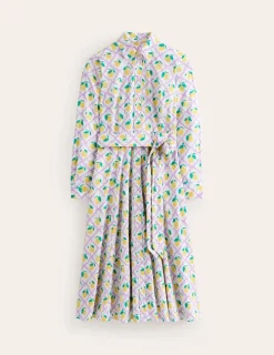Kleider & Jumpsuits | Kleider In Petite | Boden Amy Midi-Hemdblusenkleid aus Baumwolle-Lavendel, Zitronenhain Lavendel,Zitronenhain