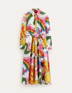 Kleider & Jumpsuits | Kleider In Petite | Boden Amy Midi-Hemdblusenkleid aus Baumwolle-Bunt, Sonnenschein Bunt,Sonnenschein