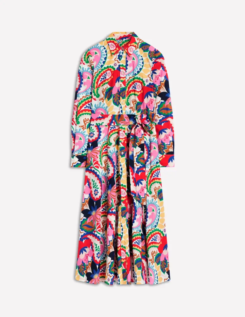 Kleider & Jumpsuits | Kleider In Petite | Boden Amy Midi-Hemdblusenkleid aus Baumwolle-Naturweiß, Botanik-Paisley Naturweiß,Botanik-Paisley