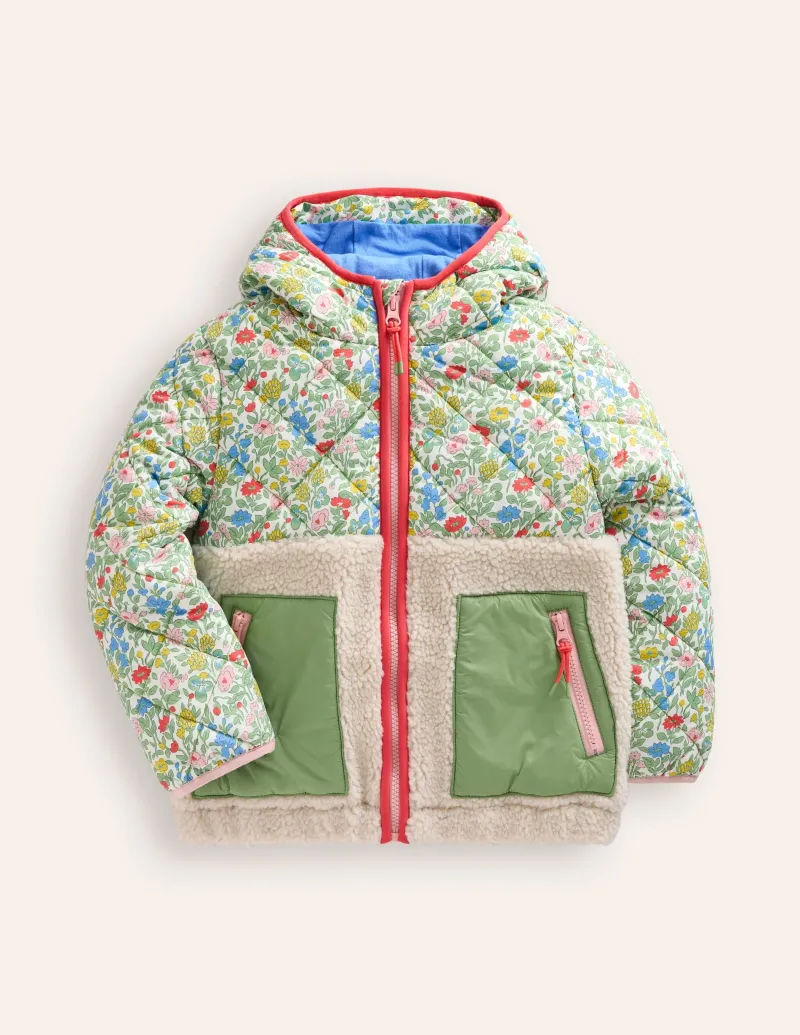 Mäntel & Jacken | Boden Annabelle Jacke mit Teddyfell-Mix-Bunt mit Blumenwiese BuntmitBlumenwiese