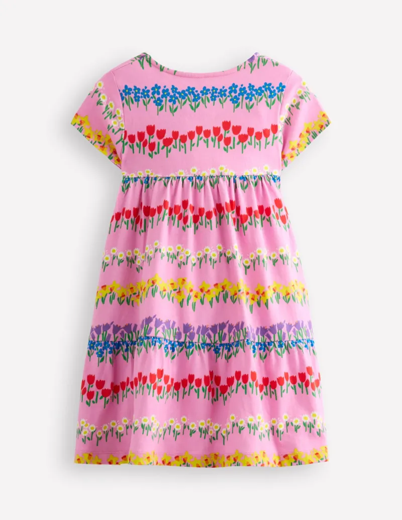 Kleider | Boden Ariel Jerseykleid zum Herumwirbeln-Cosmeen-Pink Blumenmuster Streifen Cosmeen-PinkBlumenmusterStreifen