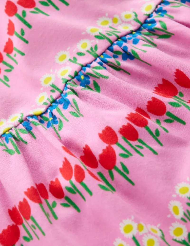 Kleider | Boden Ariel Jerseykleid zum Herumwirbeln-Cosmeen-Pink Blumenmuster Streifen Cosmeen-PinkBlumenmusterStreifen