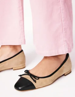 Flache Schuhe | Boden Ballerinas mit Zehenkappe-Macchiato Wildleder MacchiatoWildleder
