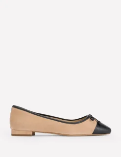 Flache Schuhe | Boden Ballerinas mit Zehenkappe-Macchiato Wildleder MacchiatoWildleder