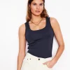T-shirts & Tops | Oberteile | Boden Basic-Top mit tiefem Rundhalsausschnitt- Marineblaue
