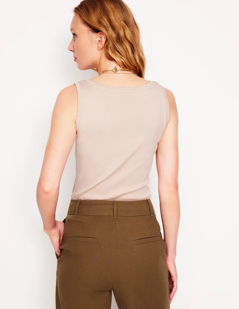 T-shirts & Tops | Oberteile | Boden Basic-Top mit tiefem Rundhalsausschnitt- Milchshake