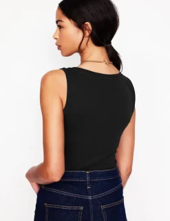 T-shirts & Tops | Oberteile | Boden Basic-Top mit tiefem Rundhalsausschnitt- Schwarz