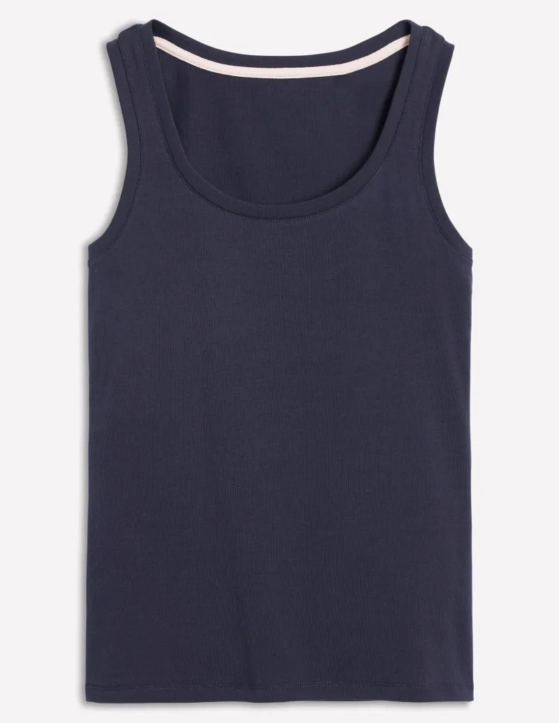 T-shirts & Tops | Oberteile | Boden Basic-Top mit tiefem Rundhalsausschnitt- Marineblaue