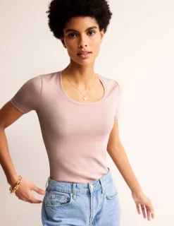 Nachtwäsche & Schlafanzüge | T-shirts & Tops | Boden Basic-T-Shirt aus Jersey- Milchshake
