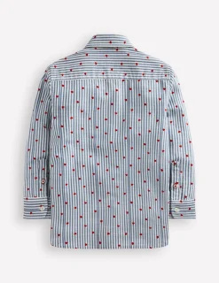 Hemden | Oberteile & T-shirts | Boden Baumwollhemd-Blau/Seersucker, Herzen Blau/Seersucker,Herzen