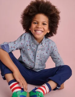 Hemden | Oberteile & T-shirts | Boden Baumwollhemd-Blau/Seersucker, Herzen Blau/Seersucker,Herzen