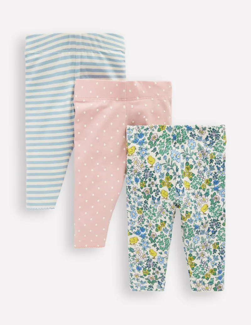 Hosen & Leggings | Boden Bedruckte Leggings im 3er-Pack-Bunt Küken Blumenmuster BuntKükenBlumenmuster