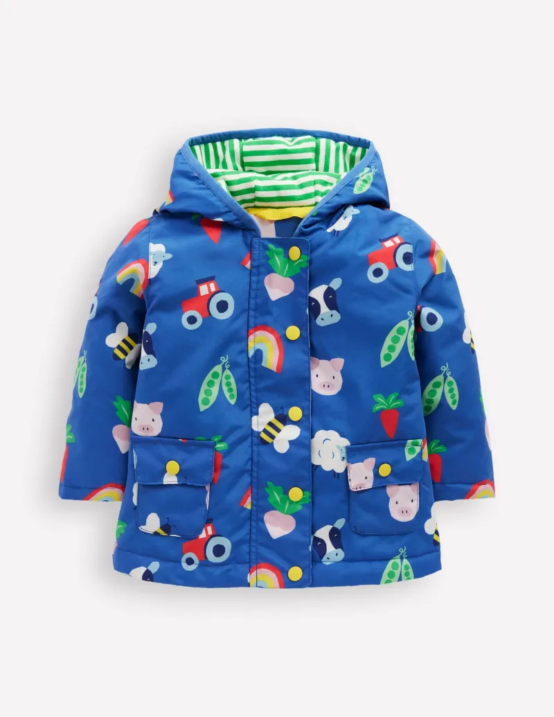 Jacken & Mäntel | Boden Bedruckte Regenjacke-Blau Regenbogen Farm BlauRegenbogenFarm