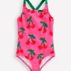 Bademode | Boden Bedruckter Badeanzug mit gekreuzten Trägern-Sorbet-Rosa Kirschen Sorbet-RosaKirschen