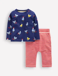 Strampler & Spielanzüge | Boden Bedrucktes Jungen-Set-Steuerbordblau Möwen SteuerbordblauMöwen