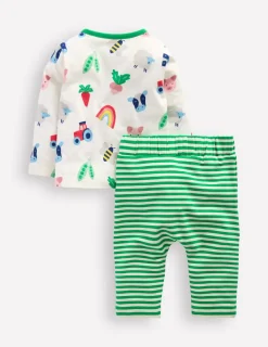 Strampler & Spielanzüge | Boden Bedrucktes Jungen-Set-Weiches Naturweiß Farm WeichesNaturweißFarm