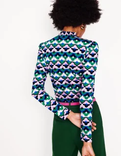 T-shirts & Tops | Oberteile | Boden Bedrucktes Oberteil mit gesmoktem Ausschnitt-Smaragdgrün, Glücksklee Smaragdgrün,Glücksklee