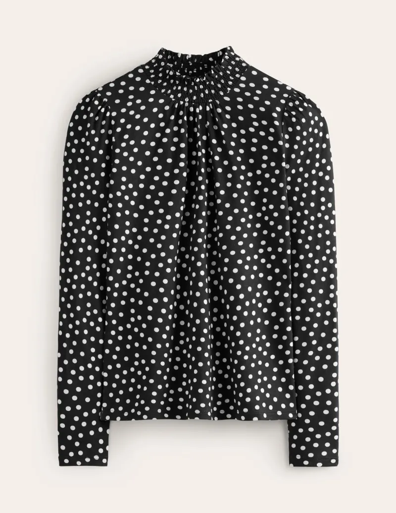 Oberteile | T-shirts & Tops | Boden Bedrucktes Oberteil mit gesmoktem Ausschnitt-Arctic Baubles ArcticBaubles