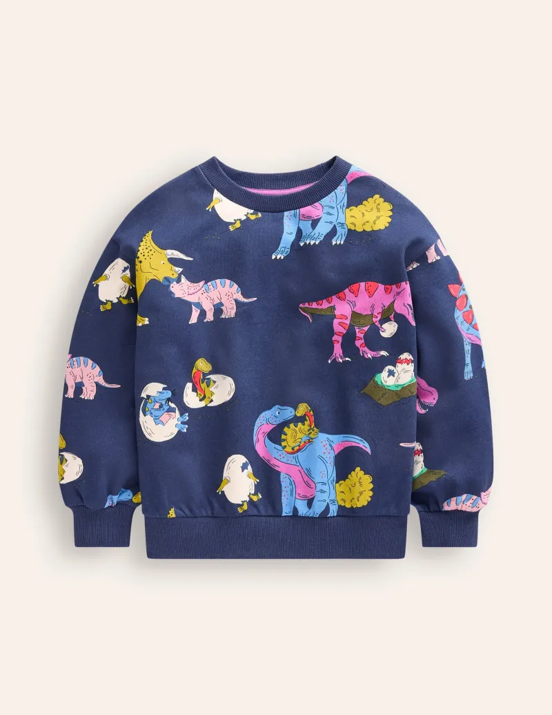 Sweatshirts & Fleeces | Oberteile & T-shirts | Boden Bedrucktes Sweatshirt-Bunt Dino-Familie BuntDino-Familie