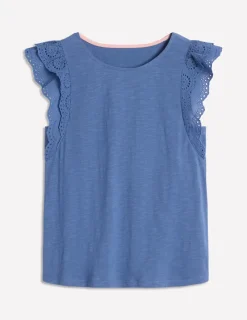 Nachtwäsche & Schlafanzüge | T-shirts & Tops | Boden Belle Oberteil mit Lochstickerei an den Ärmeln-Blue River BlueRiver