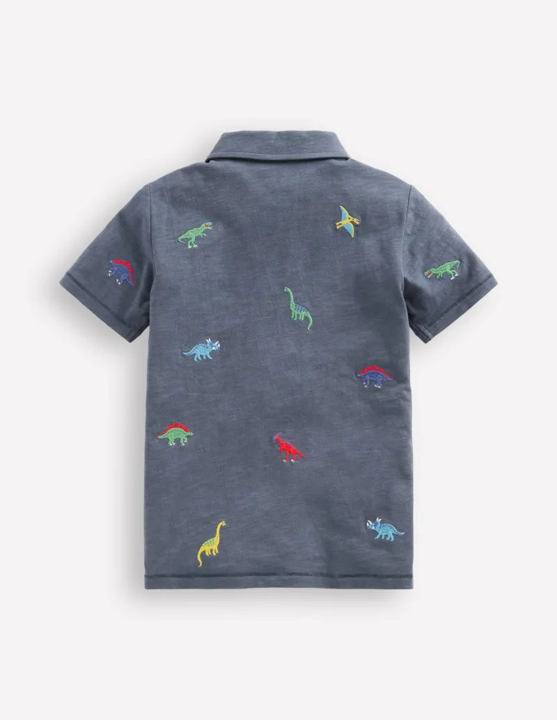 Oberteile & T-shirts | Boden Besticktes Flammgarn-Polohemd-Bunt, Dinosaurier Bunt,Dinosaurier