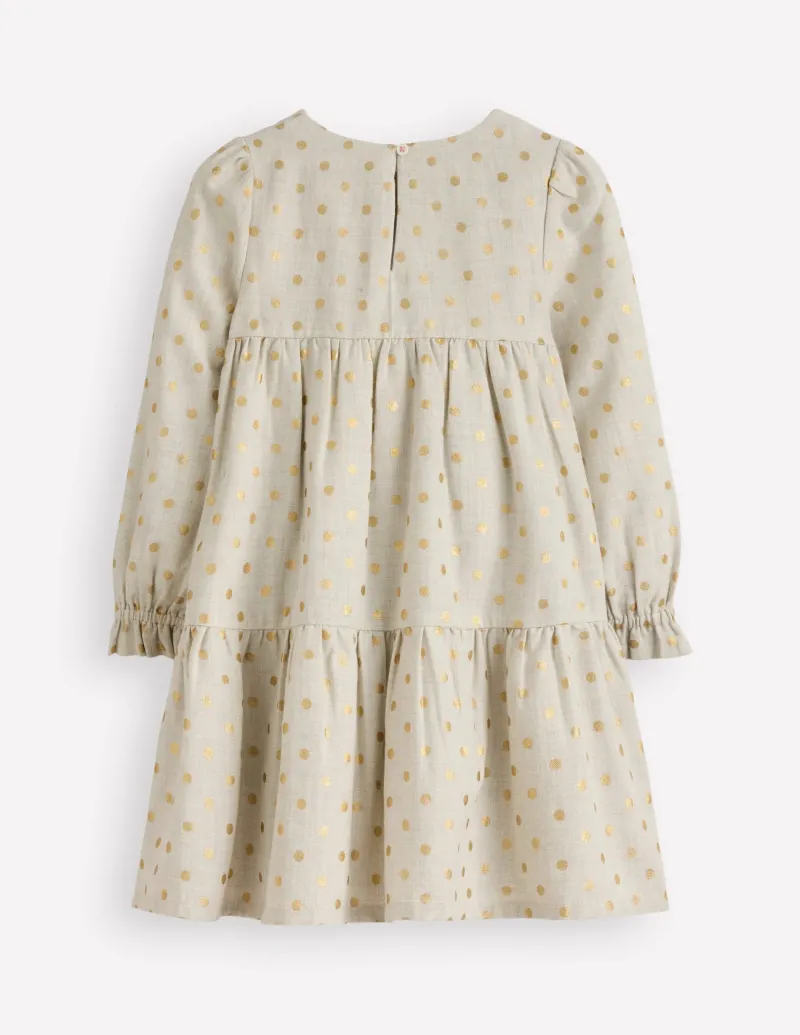 Kleider | Boden Betsy Stufenkleid zum Herumwirbeln-Hafer/Gold Punkte Hafer/GoldPunkte