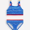 Bademode | Boden Bikini mit Trägerapplikationen-Galerieblau Streifen Schmetterling GalerieblauStreifenSchmetterling