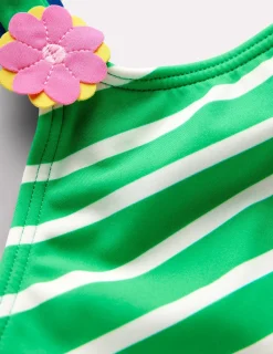 Bademode | Boden Bikini mit Trägerapplikationen-Blassgrün Streifen Herzen BlassgrünStreifenHerzen