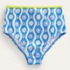 Bademode | Boden Bikinihose mit hohem Bund-Penzance-Blau, Gänseblümchen/Wellen Penzance-Blau,Gänseblümchen/Wellen